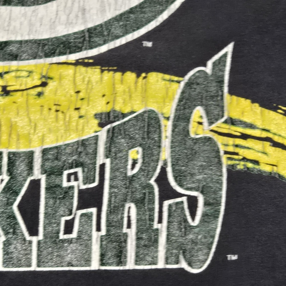 Vintage 90s Green Bay Packers Zubaz T Shirt Mens L USA Made NFL Distressed - Picture 10 of 11